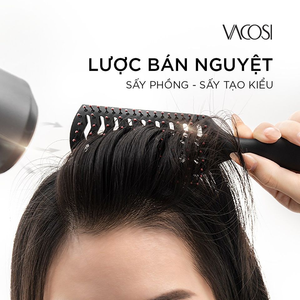 Tạo kiểu tóc bồng bềnh, trendy đón năm mới với Lược Bán Nguyệt VACOSI.jpg